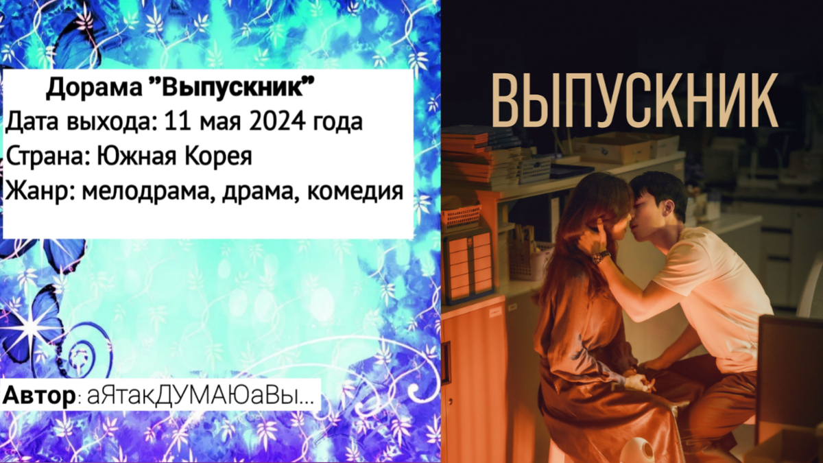 Коллаж создан автором этой статьи. В нем использован постер к дораме "Выпускник" 2024 года. Источник: https://ru.kinorium.com/10719012/gallery/poster/?photo=52450386