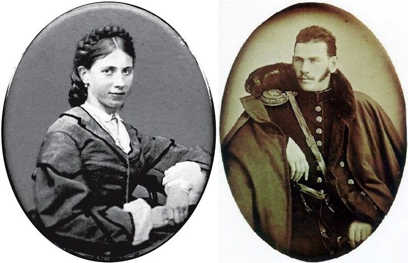 Софья Андреевна и Лев Николаевич в молодости