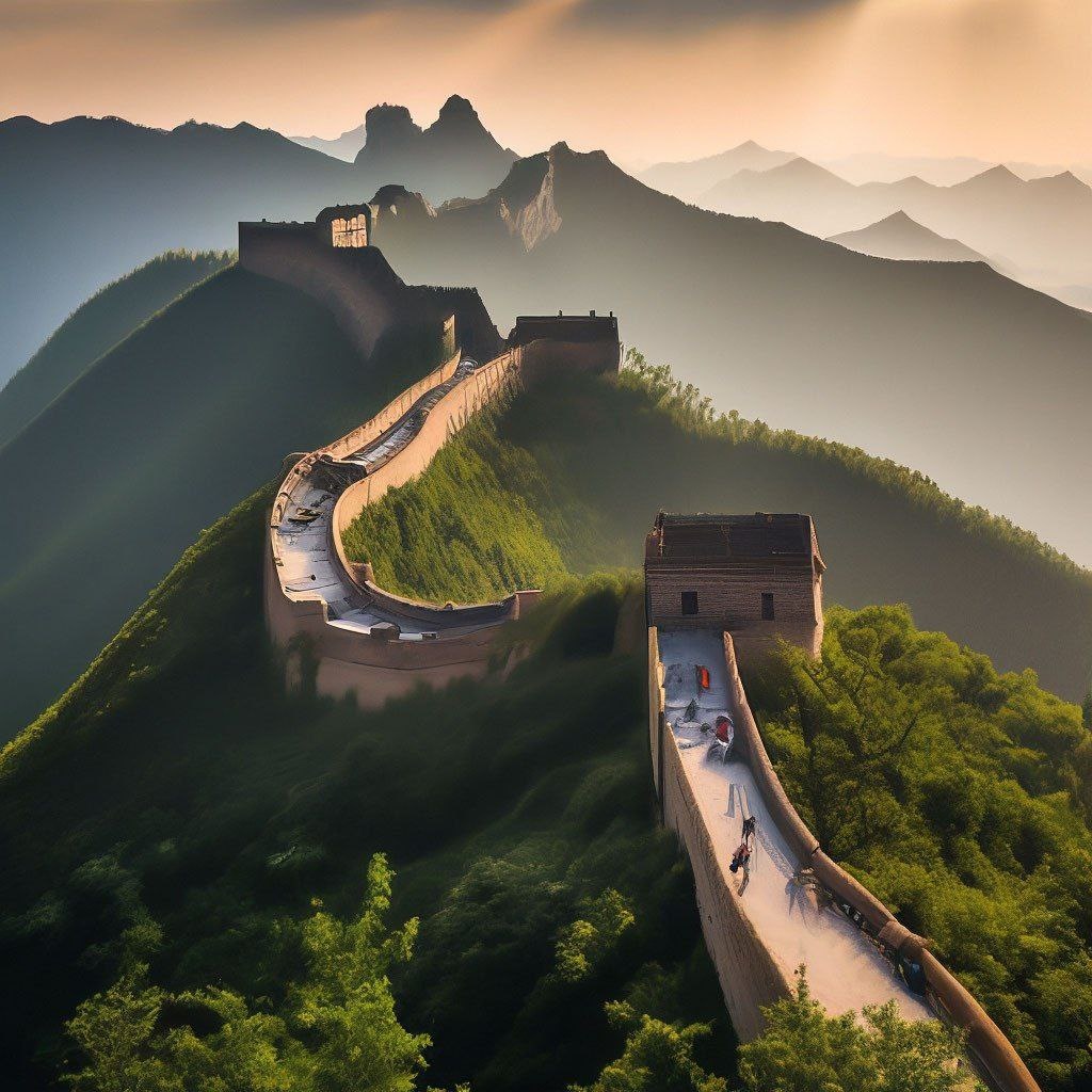 Великая Китайская Стена на рассвете