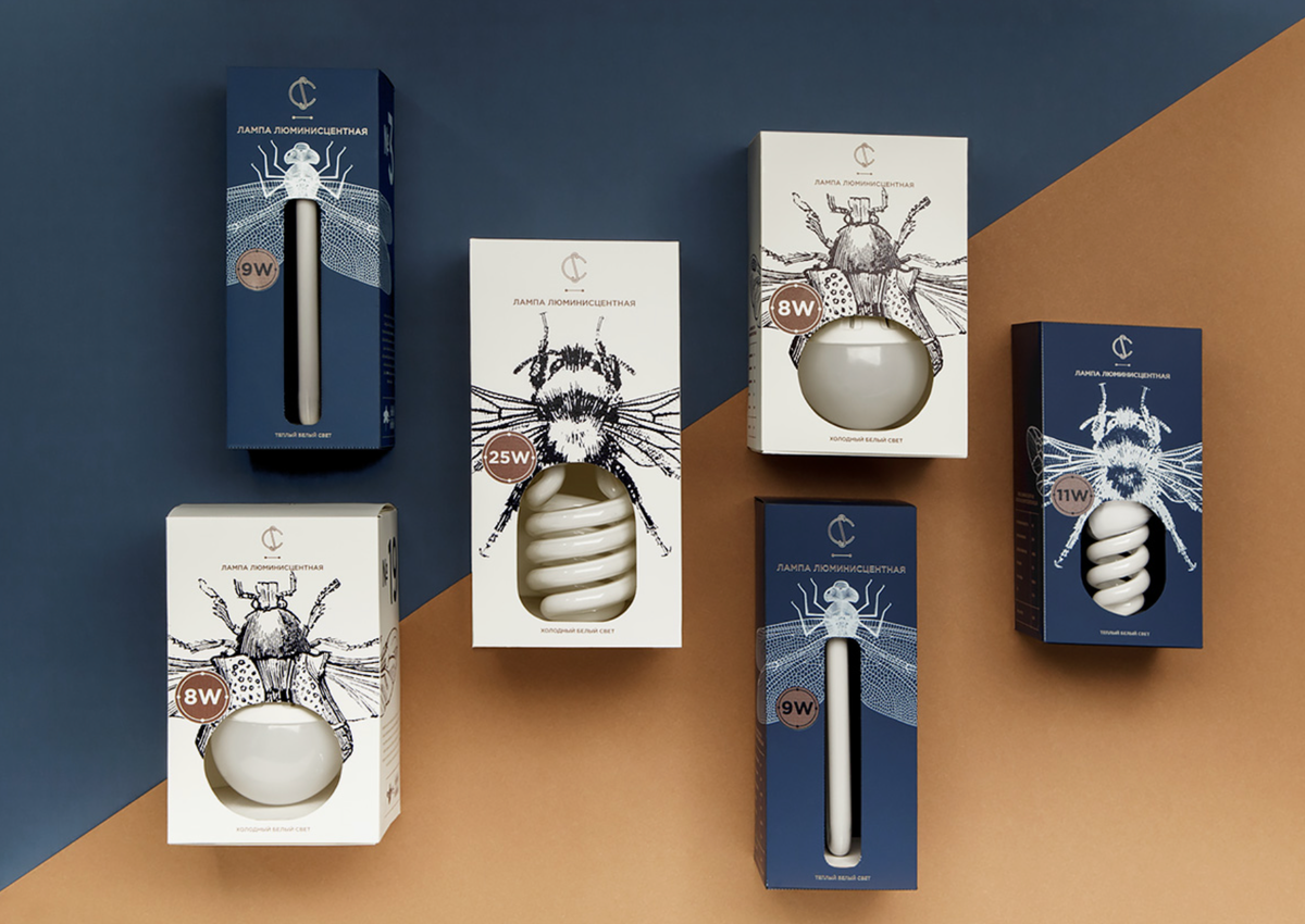Пример креативной упаковки простых лампочек от белорусских дизайнеров