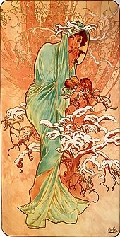 Зима (Альфонс Муха, 1896 г.)