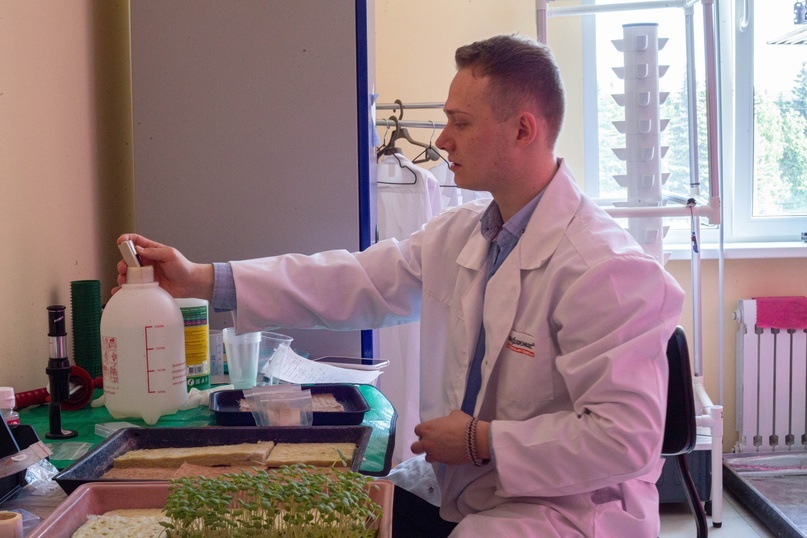 Проведение посевных работ на вертикальных фермах в Студенческом конструкторском бюро