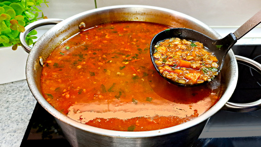 Вы когда-нибудь готовили такой турецкий суп с чечевицей? Вкус бесподобный! Сытно и полезно! #937