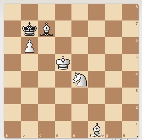 Автор задачи Б. Назаров, 1982 год. Белые начинают и ставят мат в 2 хода. Первый ход смотрите в галерее. 