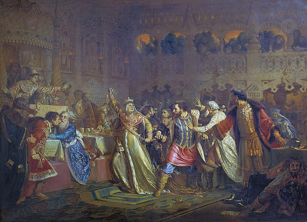 Павел Чистяков. Великая княгиня Софья Витовтовна на свадьбе великого князя Василия Темного в 1433 году, 1861. Русский музей, Санкт-Петербург