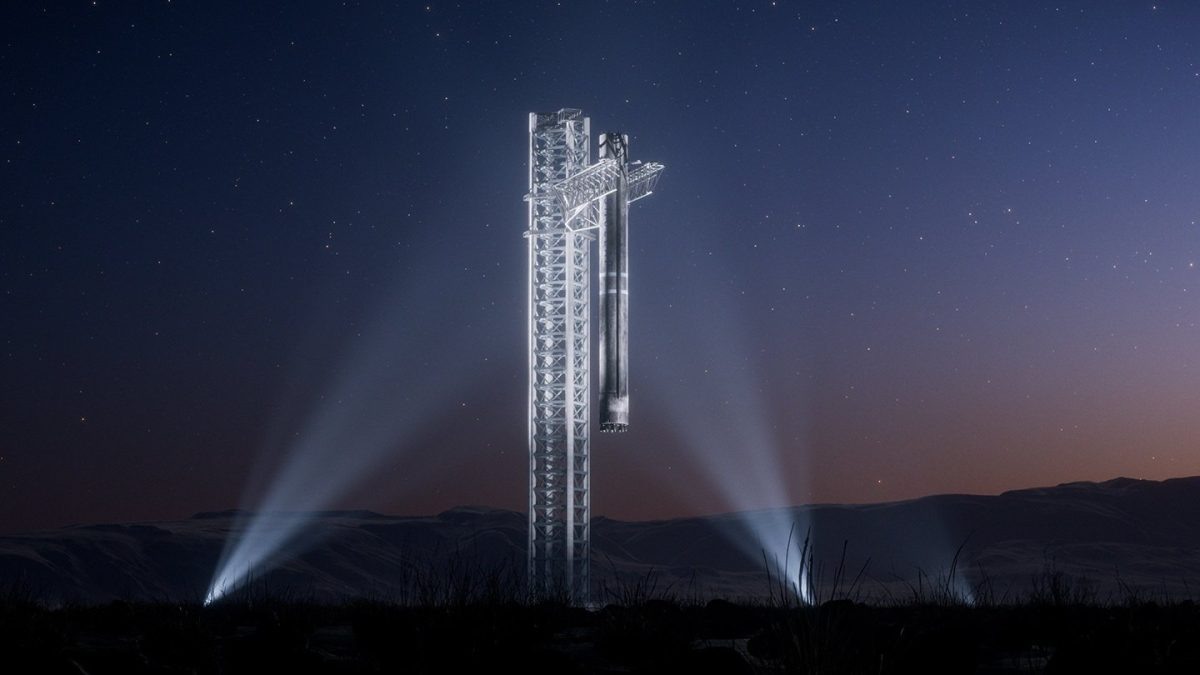    Башня обслуживания, которая напоминает «Мехазиллу» SpaceX / © Cosmoleap