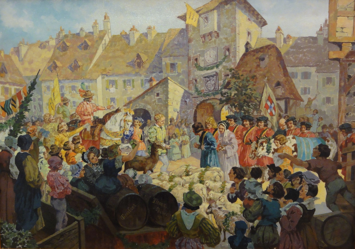 Прибытие Георга I в Монбельяр 14 сентября 1526 года. Въезд через ворота Ауле (Музей замка герцогов Вюртембергских, Монбельяр)