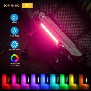  Краткий обзор многофункционального фонаря Sofirn IF24 PRO - это версия с ходовым sft40 в голове и со стабилизацией, боковой панелью белого флудерного света +RGB.