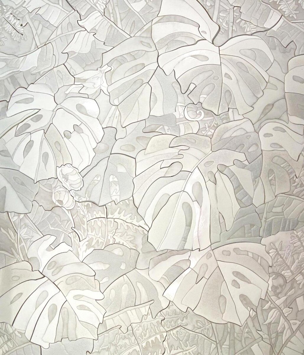 Панно для ванной Монстеры