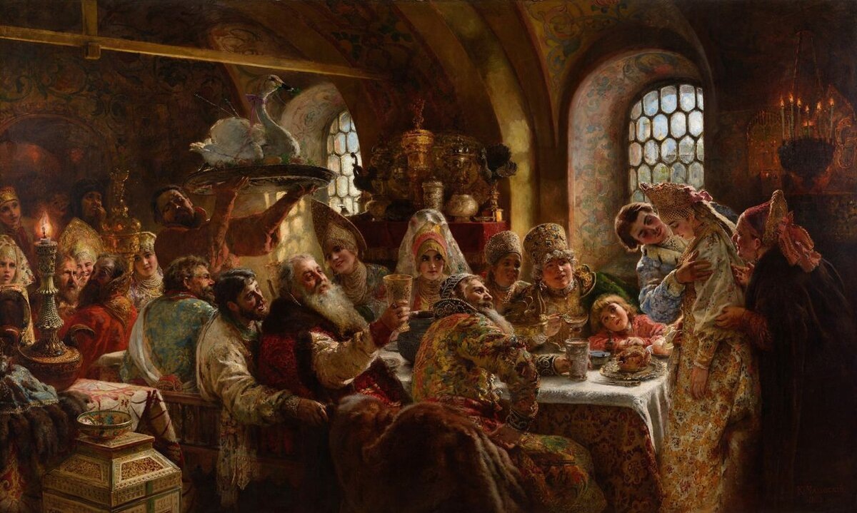 Константин Егорович Маковский. «Боярский свадебный пир в XVII веке», 1883 год. Музей «Хиллвуд», Вашингтон