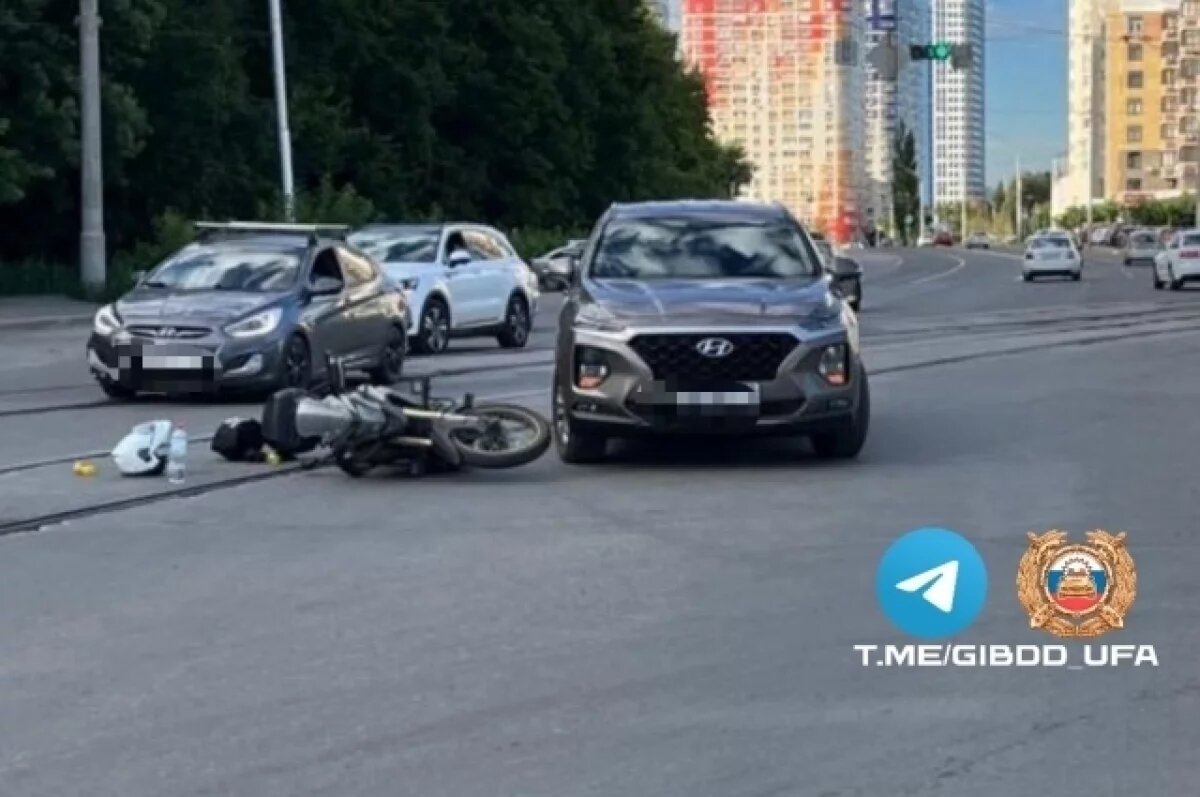    В Уфе произошли две аварии с мотоциклистами