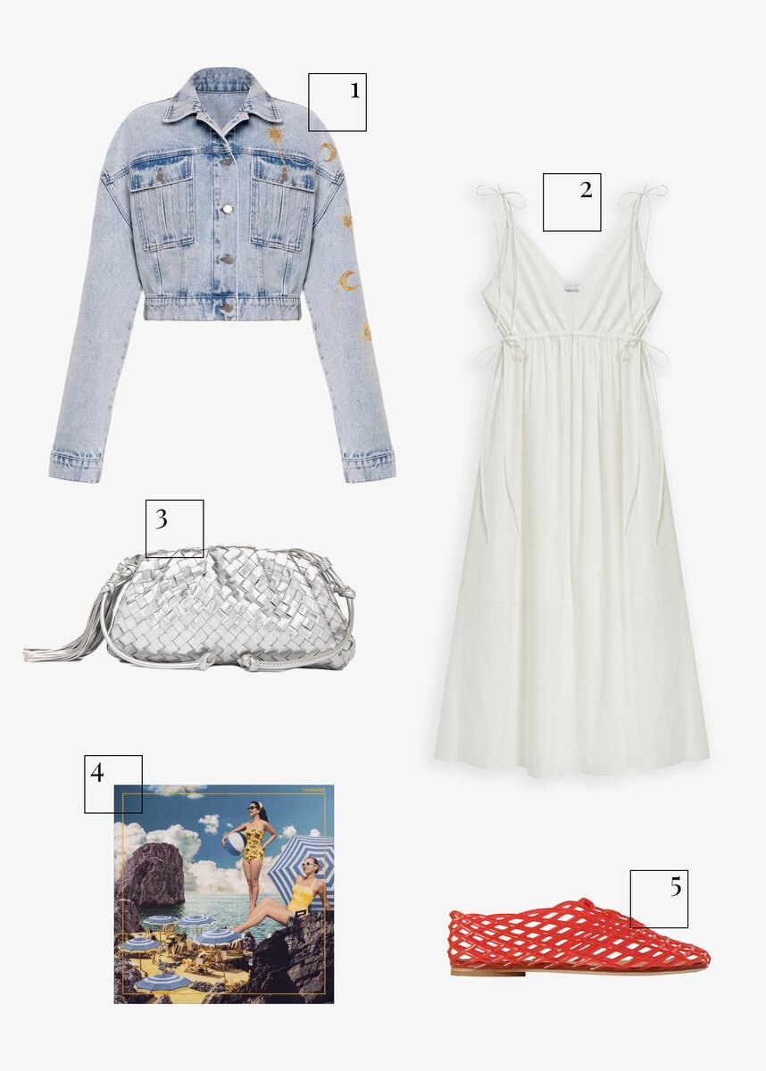 пресс-служба📷Куртка Nude Story, 29 450 руб. (nudestory.ru)
Платье Daisyknit, 11 890 руб. (daisyknit.ru)
Сумка P.A.R.O.S.H, 38 650 руб. (slepayakurica.ru)
Платок YuliaWave, 16 000 руб. (yuliawave.com)
Балетки The Row, €890 (therow.com)
