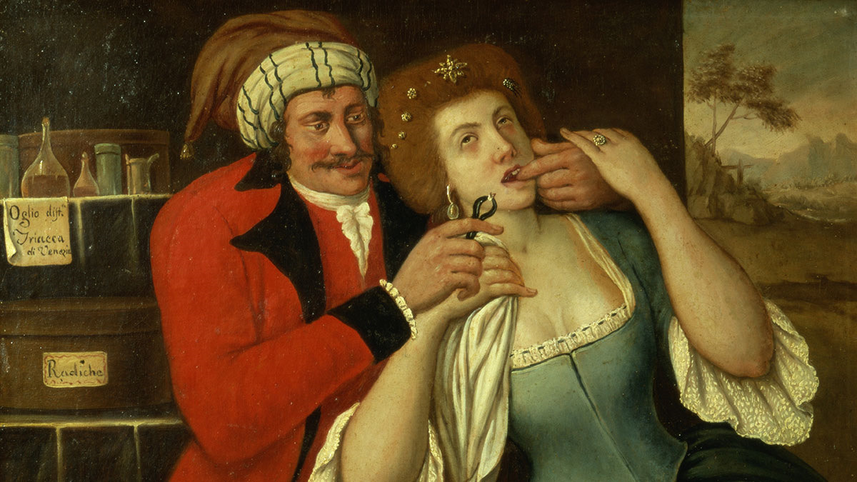 Во времена Средневековья все было проще: рванул врач зуб щипцами и все -- иди, гуляй. Никаких кредитов не нужно  