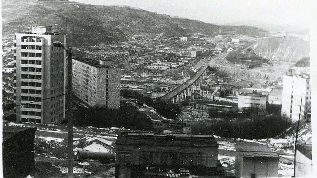 Строительство Рудневского моста 1982 – 1983 Фото с ТГ канала Черно -белое Приморье