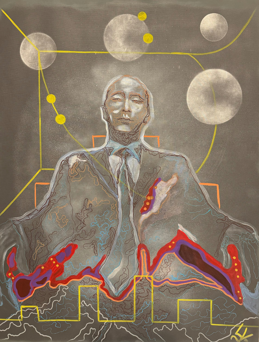 Картина «Власть », 130х100, акрил, 2024г