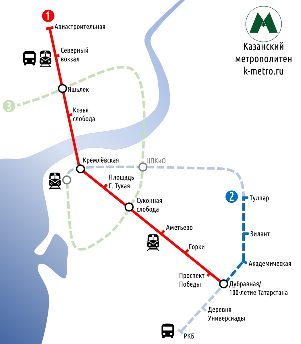 📷 4.1: Схема Казанского метрополитена | k-metro.ru