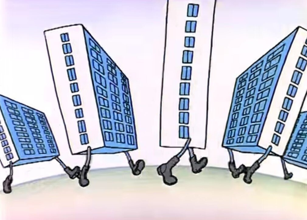 Кадр из начала фильма «Ирония судьбы или С лёгким паром!», 1975 г.