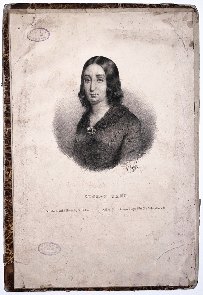 Легран Огюстен (1765-1815) Литограф. Портрет Жорж Санд (настоящее имя Аврора Дюпен; 1804-1876). Середина XIX в.