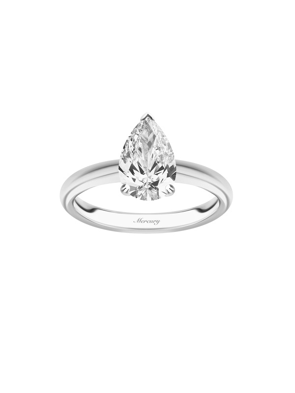 Кольцо Mercury Classic из белого золота с бриллиантом
