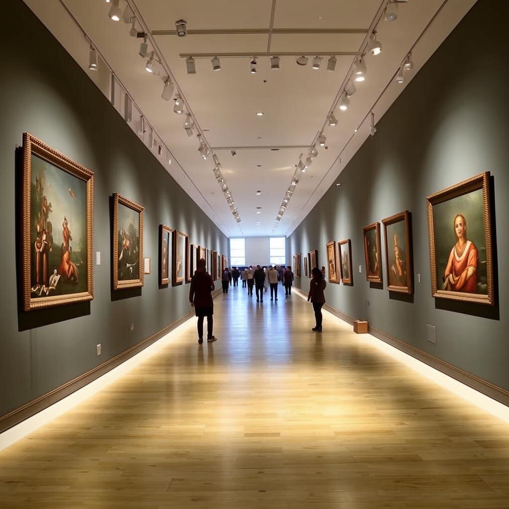 Зал художественного музея в исполнении нейросети Кандинский