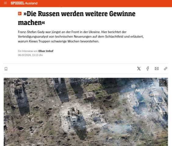 Прогнозы западных аналитиков не внушают Киеву оптимизма. Скрин с сайта Der Spiegel