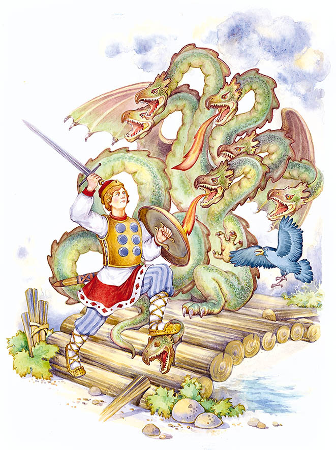 Иллюстрация Александра Глебова к книге «Русские народные сказки с православными комментариями» (издательство «Вольный Странник», 2023)