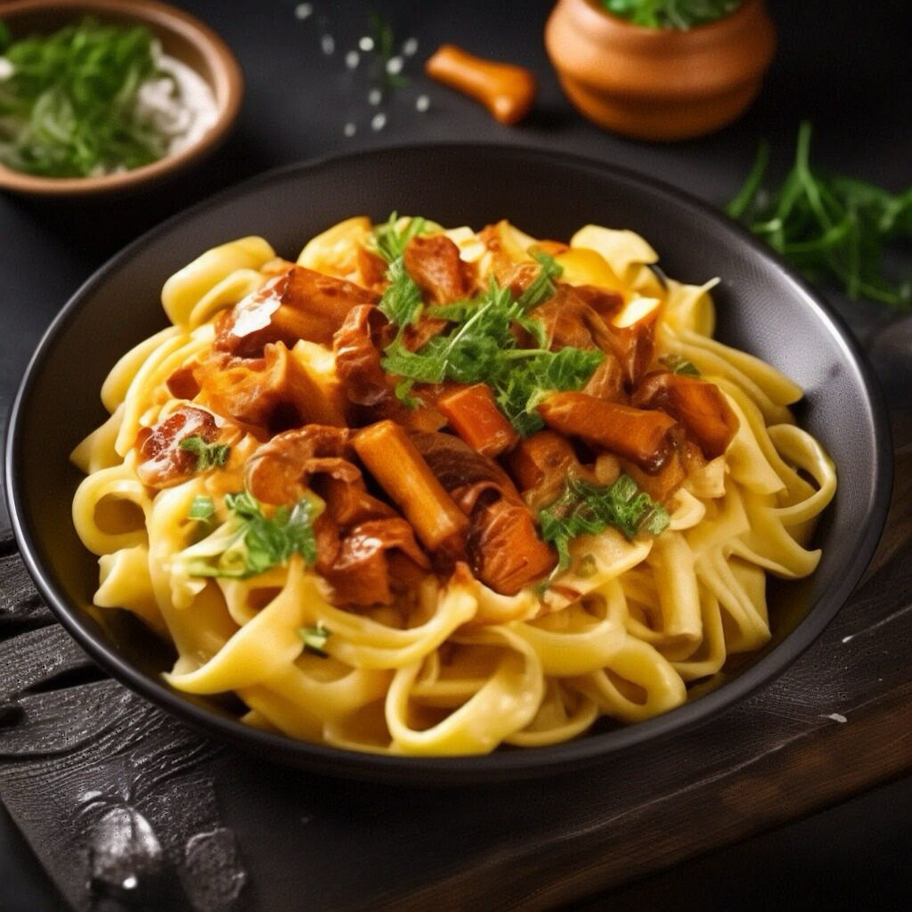 Паста с лисичками 