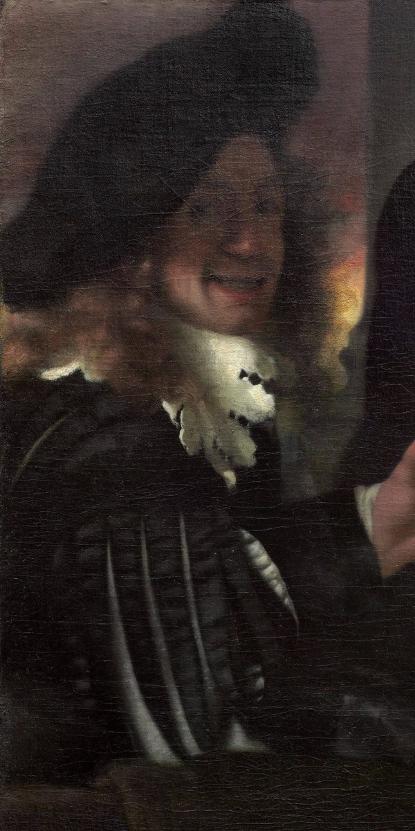Йоханнес Вермеер, "Сводня", 1656, Галерея Старого Мейстера, Дрезден, Германия. Деталь. Предполагаемый автопортрет.