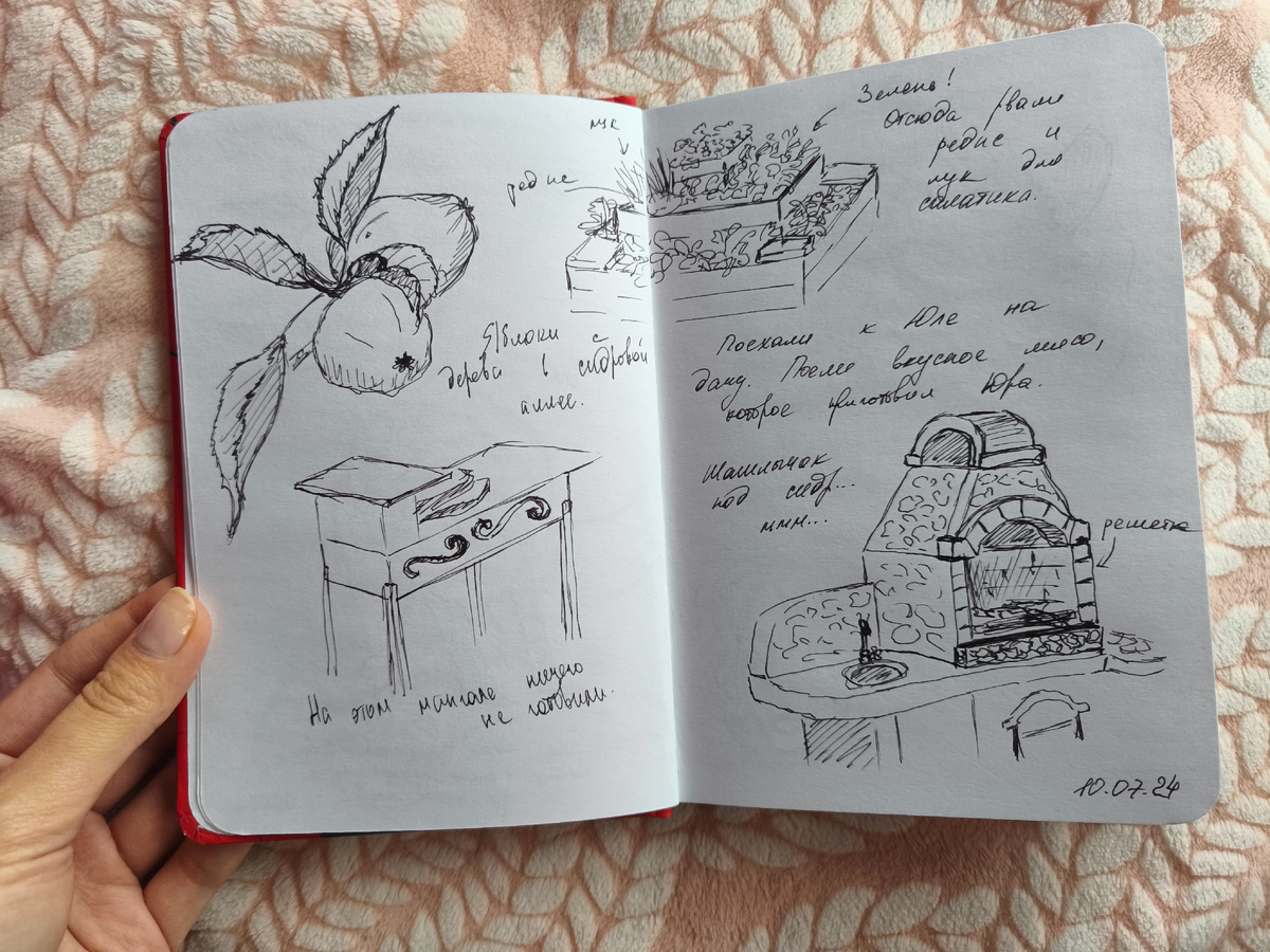 Быстрые наброски пером на даче у друзей