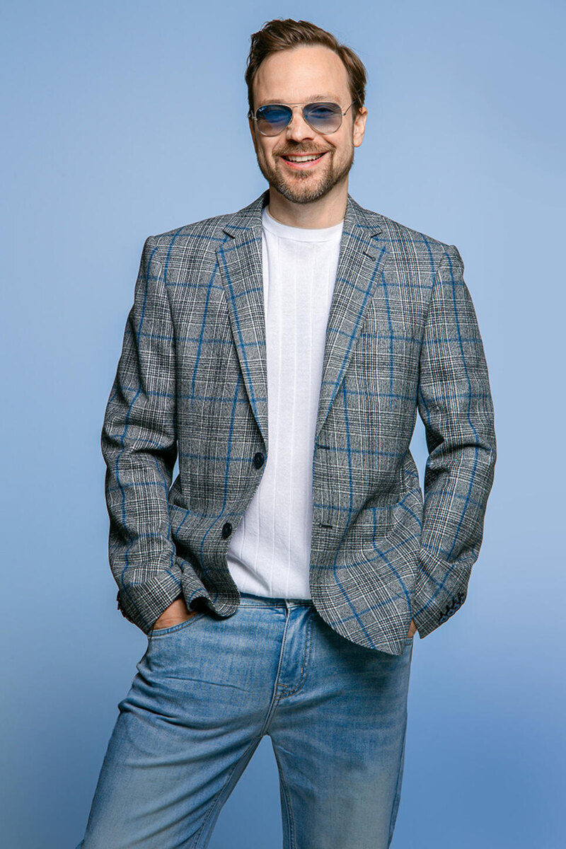    Пиджак Albione, джемпер Peserico, Кашемир и шелк, джинсы Albione Ирина Семина