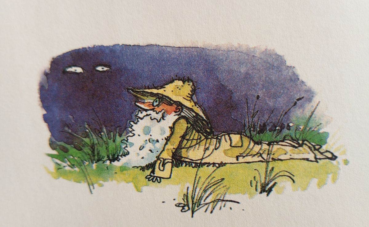 Моховая борода лежит ничком