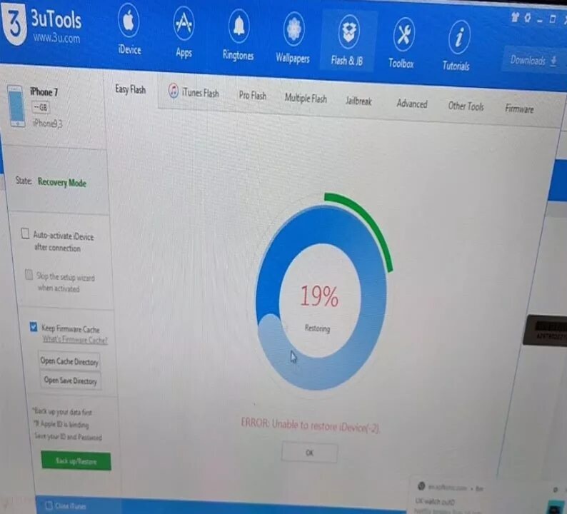 Ошибка в 3utools