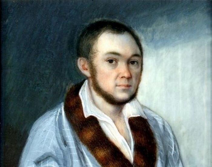 Портрет Петра Ершова в молодые годы, художник М. Теребенёв.