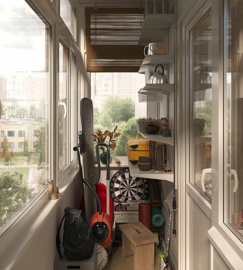 Стандартный "интерьер" балкона в российской квартире