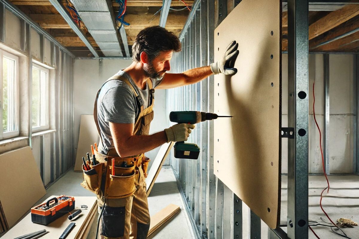 Гипсокартон можно монтировать при помощи саморезов и профилей. Источник: нейросеть📷
