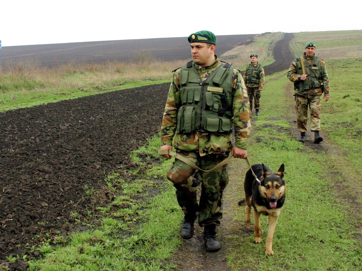    Украинские пограничники на участке украино-российской границы© РИА Новости / Александр Мазуркевич