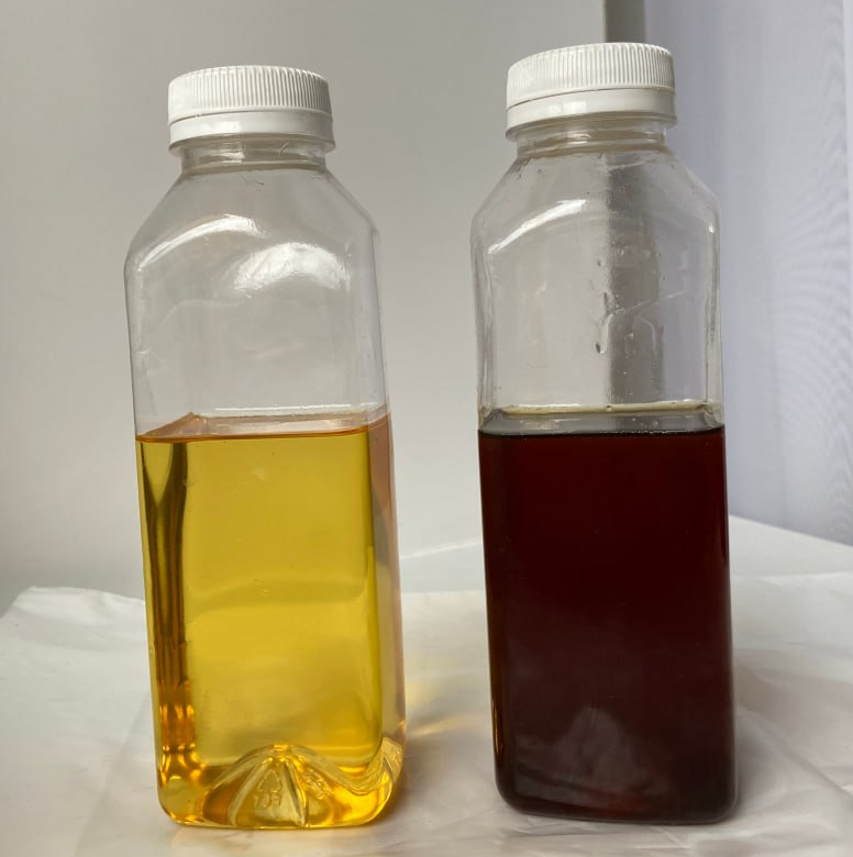 Результат очистки масла.