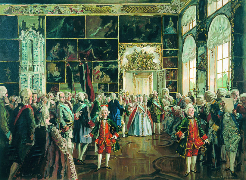 Выход Екатерины II ко двору (художник А.Н. Бенуа)