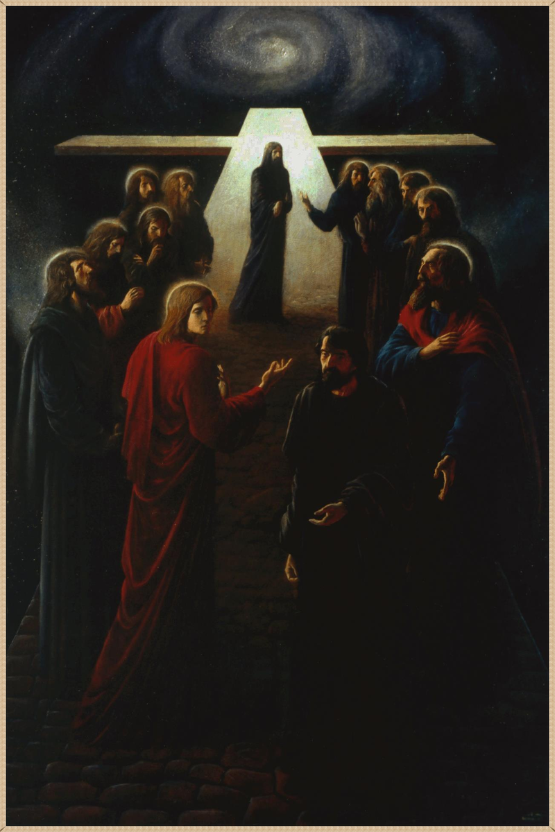 © Айбек Бенгалин. Тайная вечеря.  Холст, масло. 180х120см, 1998г. 