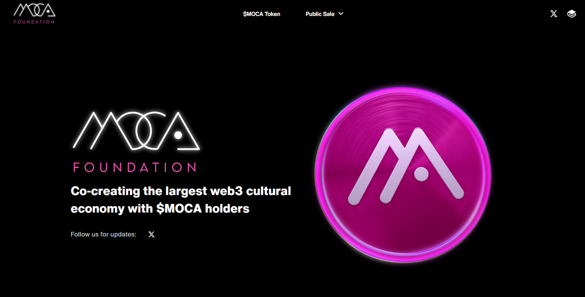 Страница сайта Moca Network