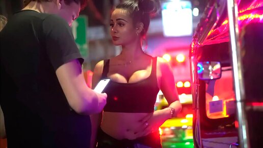Очень красивые девушки в японском квартале Бангкока, уличный фриланс, ночная жизнь, отдых и развлечения для взрослых в Таиланде