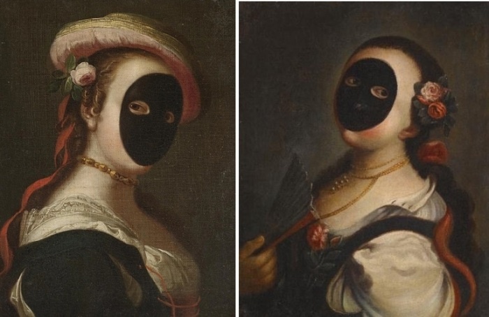  Загадочная маска на портретах.