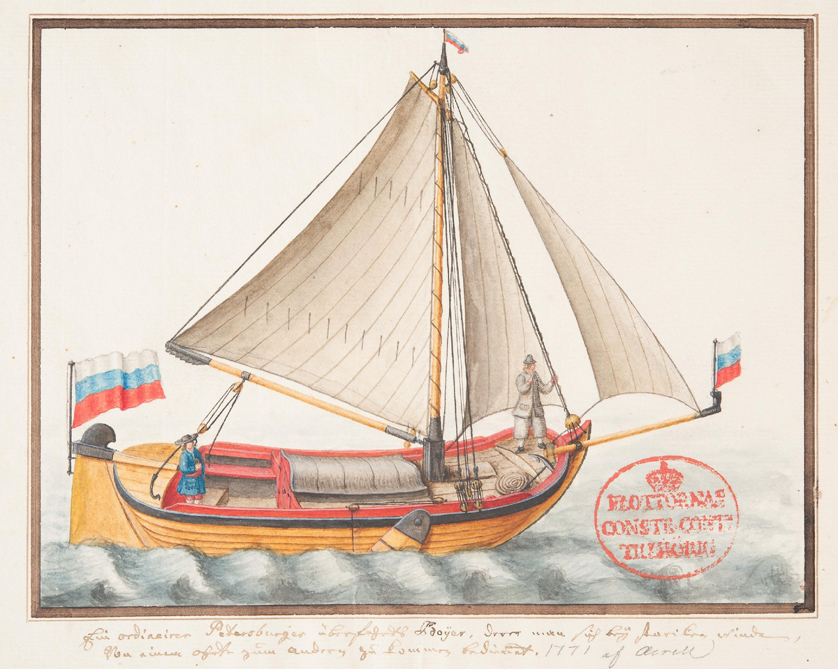 Русский буер 1771 г. Akrel, Fredrik (1748 - 1804). Из собрания Шведского военно-морского архива https://digitaltmuseum.se - OB 89