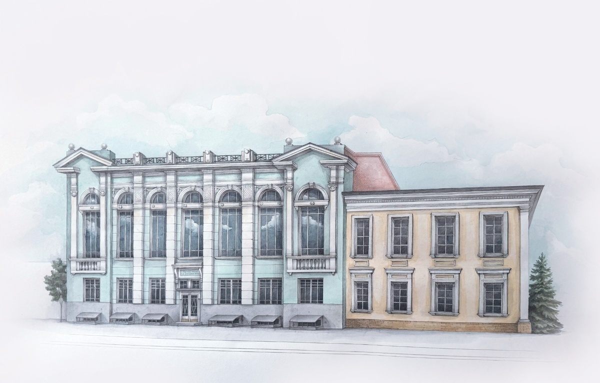 Здание Оренбургского музея изобразительных искусств (пер. Каширина, 29) и культурно-просветительского центра "Эрмитаж-Евразия" (ул. Правды, 8)