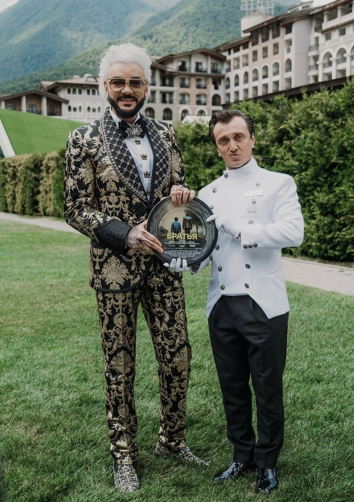     Филипп Киркоров и Денис Дорохов на съемках фильма «Братья»