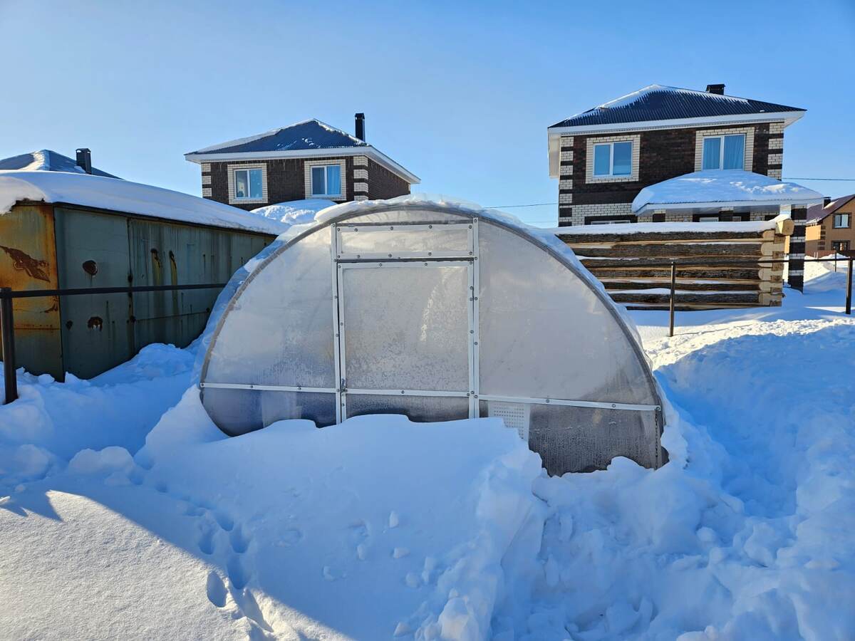 Поначалу снег сваливался с неё сам