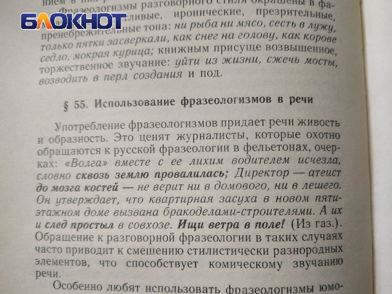 На фото: страница из учебника «Современный русский язык» Д. Розенталя 
