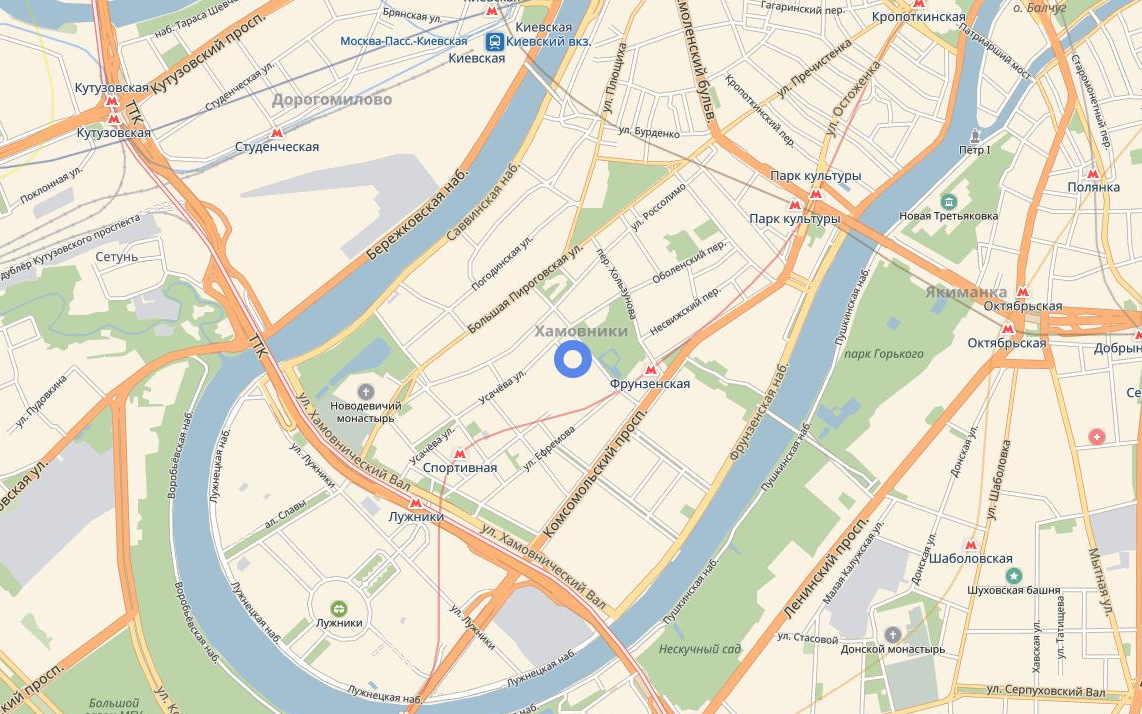 Район Хамовники на карте