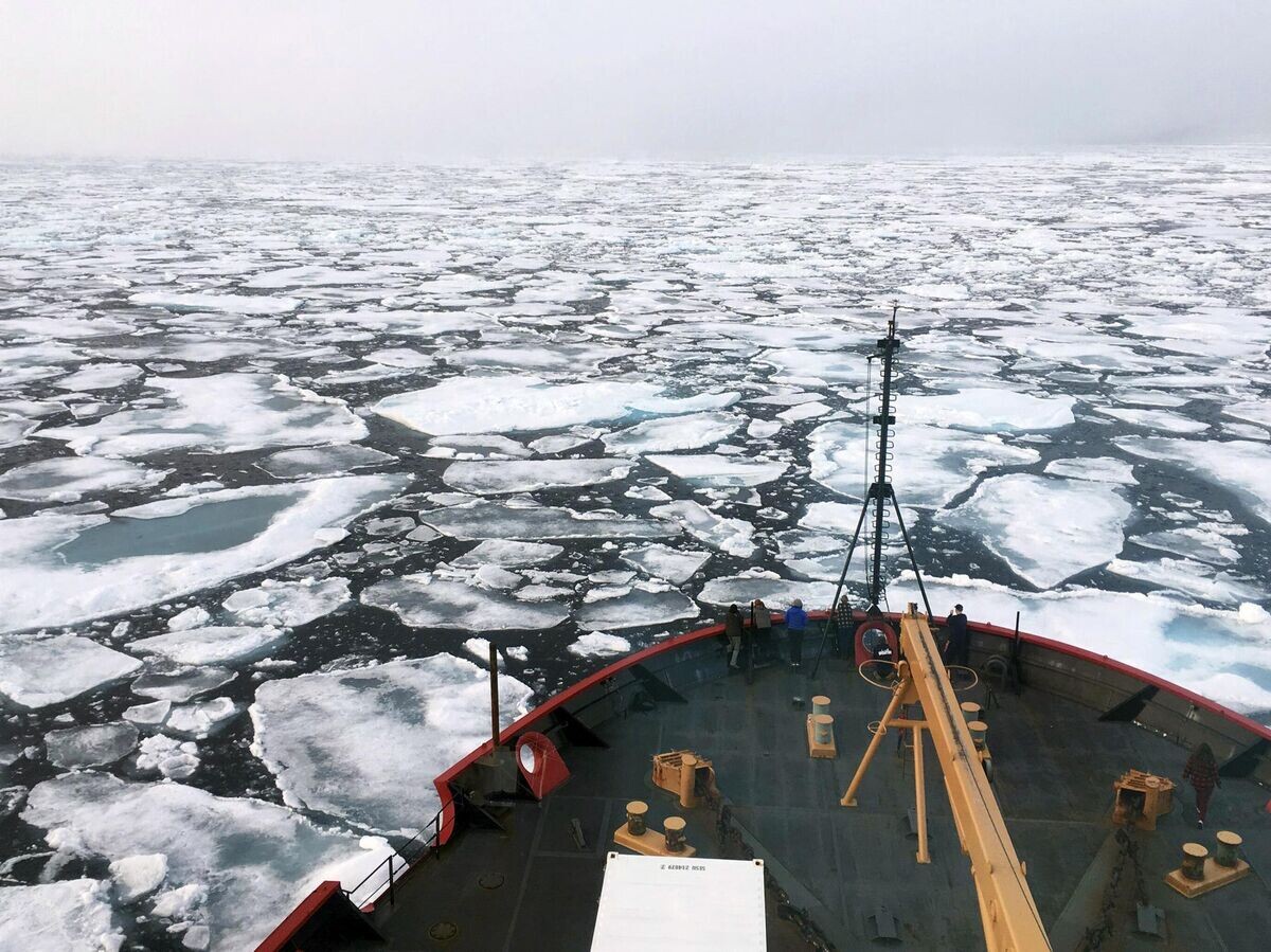    Ледокол береговой охраны США во время исследовательского рейса в Чукотском море Северного Ледовитого океана© AP Photo / Devin Powell/NOAA
