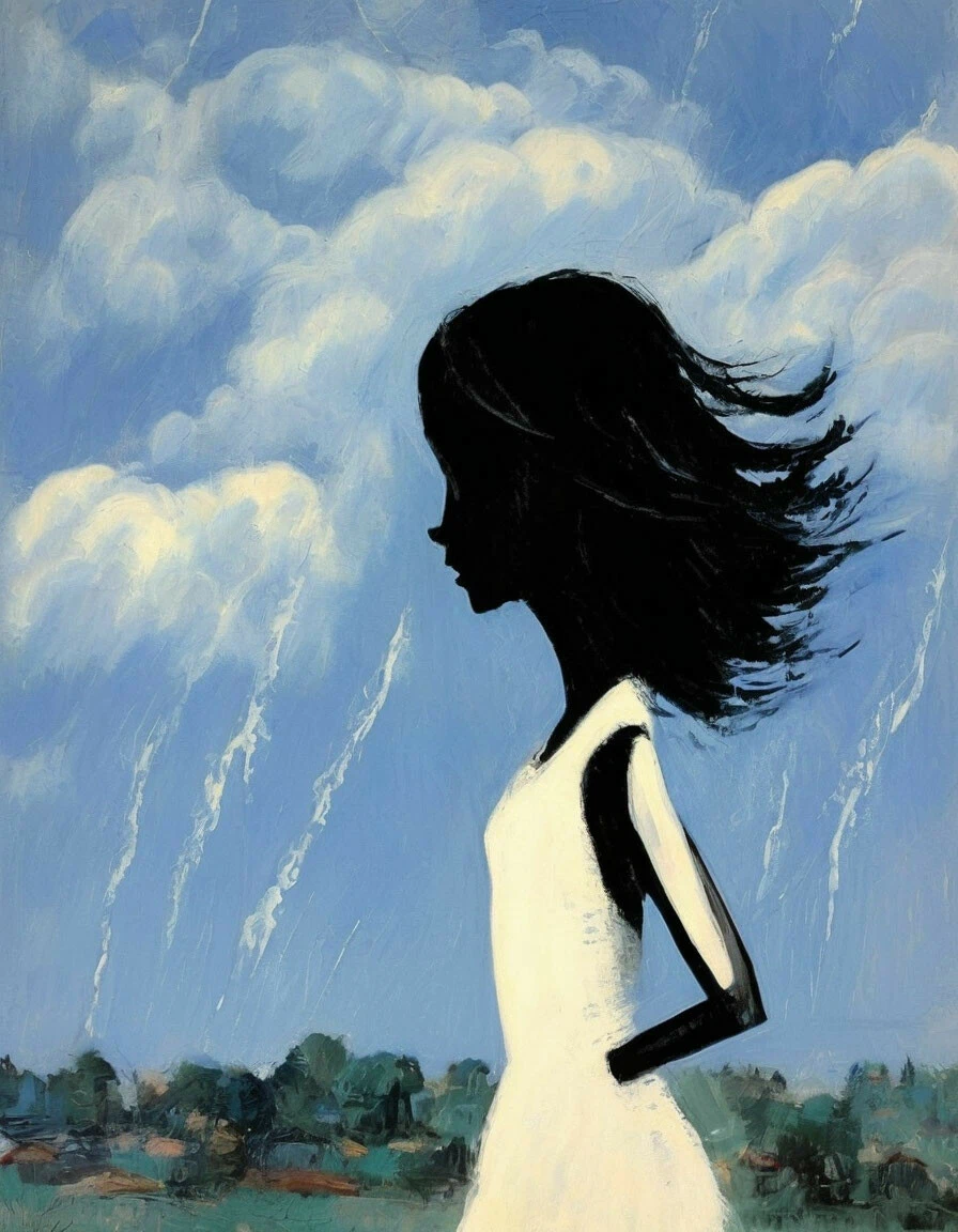 Промпт: Июльская гроза. Надя Рушева